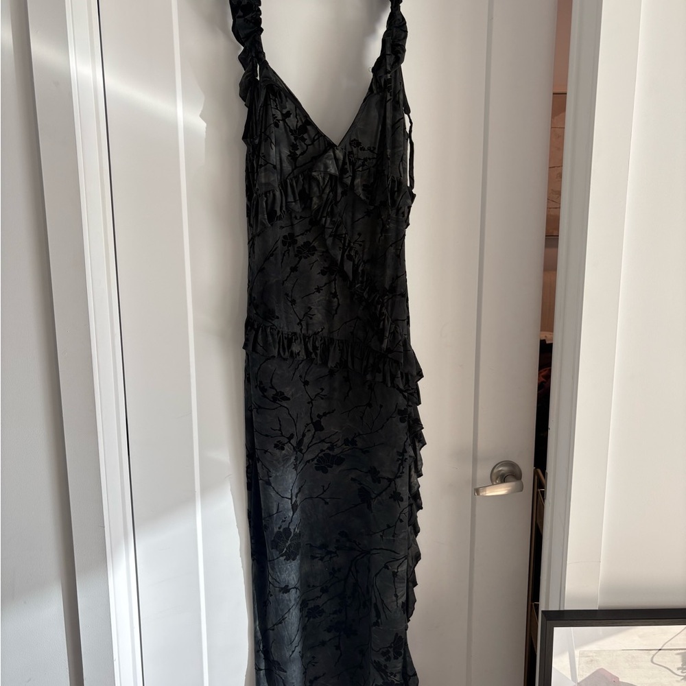 Elegant Black Ruffled Dress